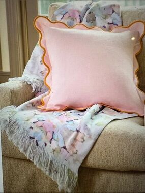 Laura Park $262 Martini Olives Throw Pastel Blanket 65" x 54"
